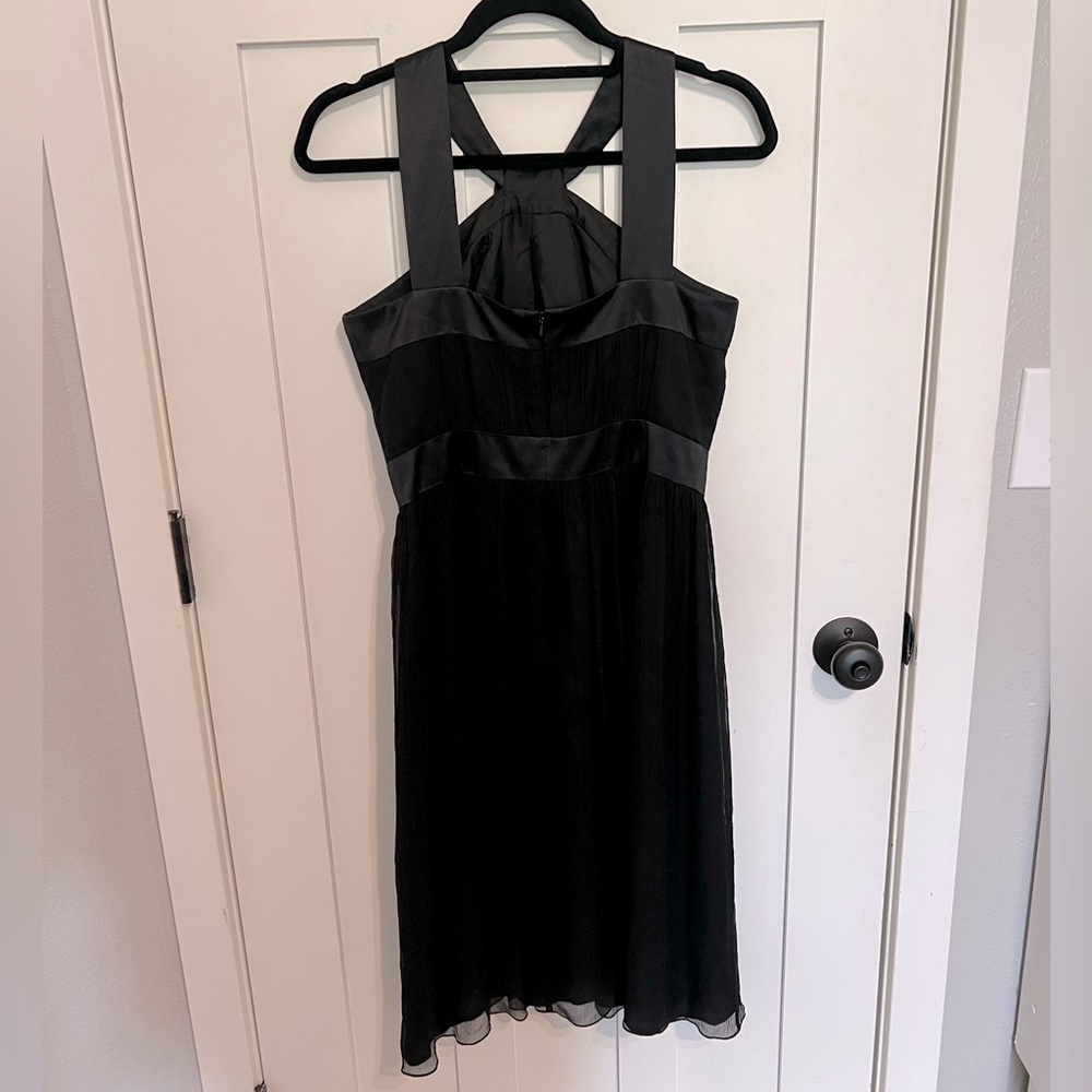 Maggy London Black Silk Halter Neck Dress Womens Size 8
